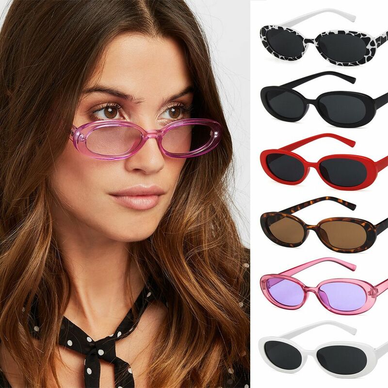 แว่นตา UV400โพลาไรซ์แนววินเทจแว่นกันแดดทรงรีสำหรับผู้หญิง