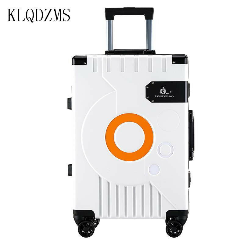 KLQDZMS-maleta con ruedas para hombre y mujer, maleta con marco de aluminio para equipaje, a la moda, 20/22/24/26 pulgadas