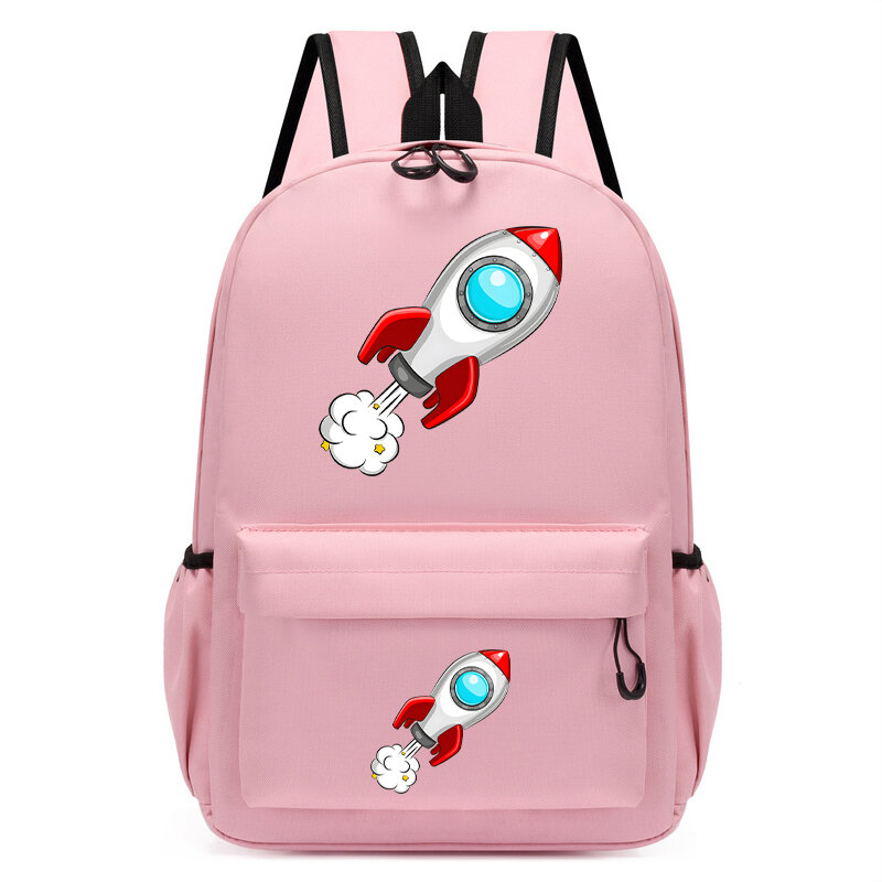 Space Rocket Cartoon Backpack for Girls Boys Child Schoolbags Kids Satchels Kindergarten Bookbag Mochila Infantil Escolar