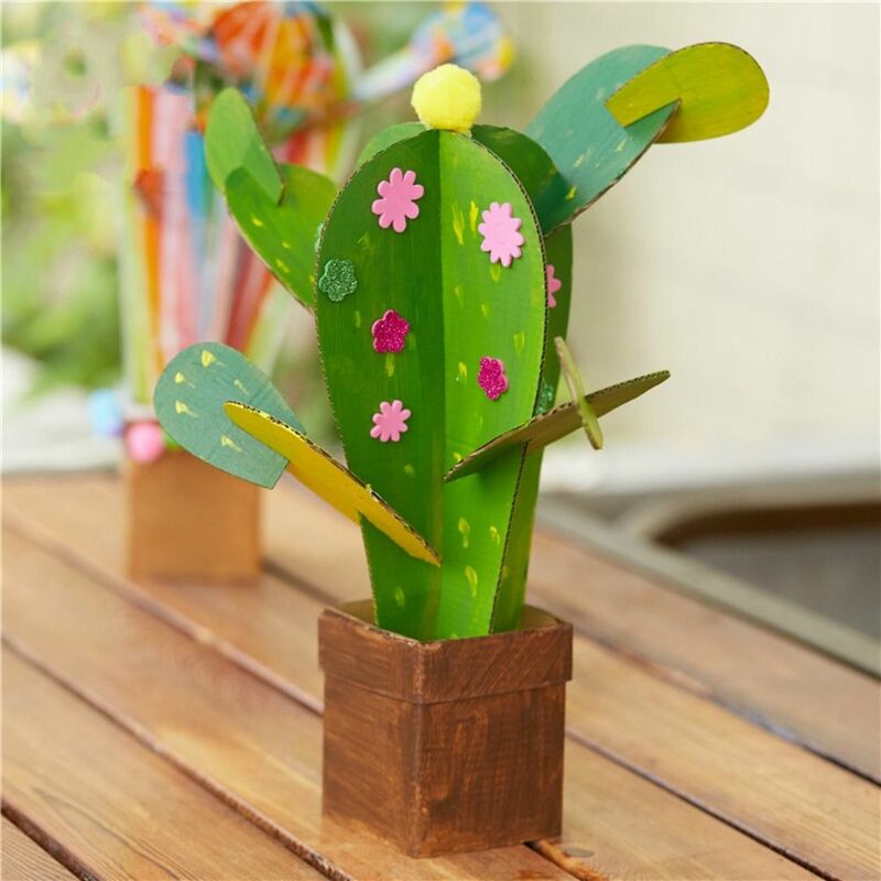 Juguetes de pintura de Arte de Cactus, tarjeta de rompecabezas 3D de papel creativo, artesanías hechas a mano, regalo de Juguetes