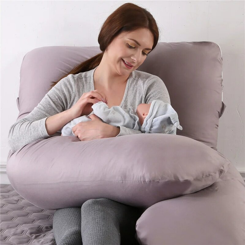 2022 nuovo cuscino per gravidanza per allattamento per tutto il corpo maternità a forma di U per dormire con fodera in cotone rimovibile