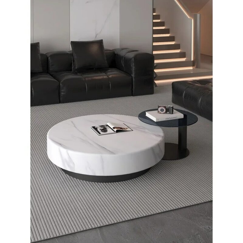 Customized 2023 New Minimalist Coffee Table, Living Room, Home Round, Marble, Light Luxury, Luxury, Luxury, Internet Red, Design