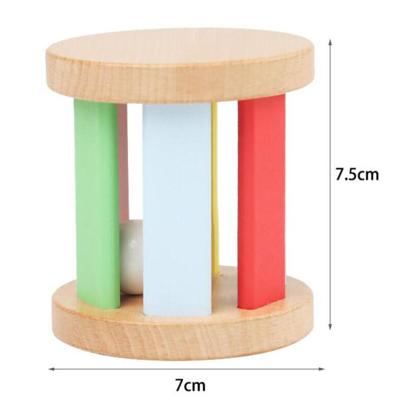 Rattle The Bell Hand Eye Coordination Early Educational Wood Toy Rattle with Bell for Kids Baby Ages 6-12 Month Boys Girls