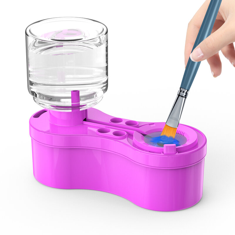 Nuovo detergente per pennelli con pulsante di scarico macchina per la pulizia della spazzola per vernice a circolazione d'acqua automatica strumenti artistici per secchi