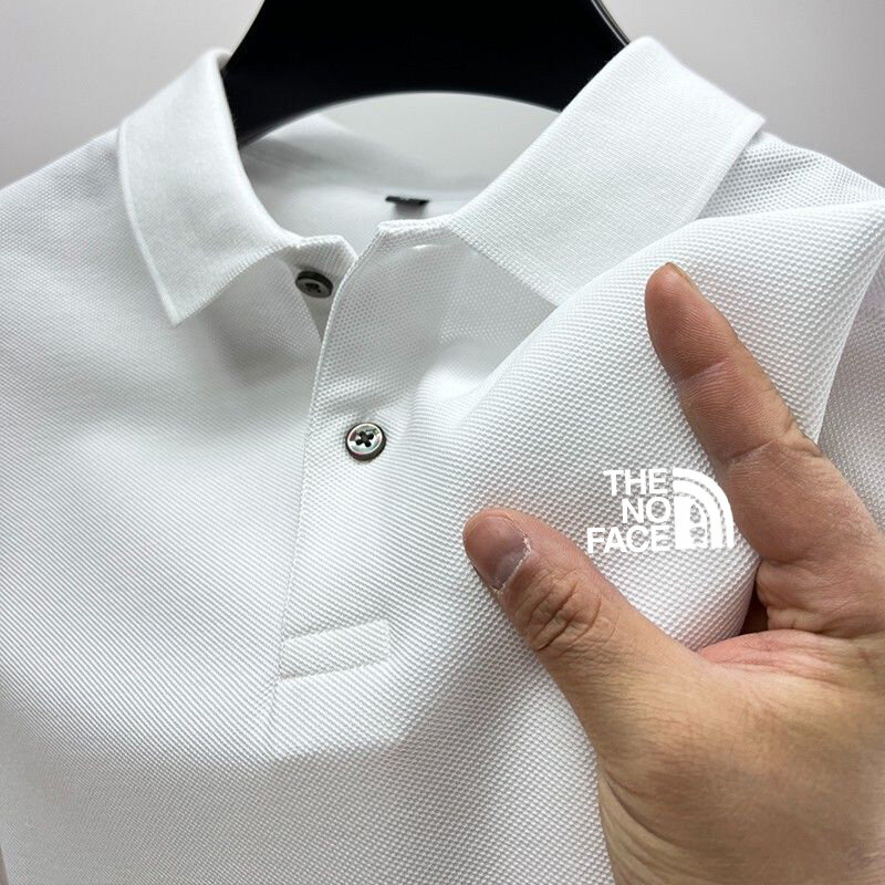 Kaos Polo Pria mode bisnis Slim Fit musim panas penjualan laris 2024 kemeja Polo Anti Pilling kerah Flip lengan pendek kasual