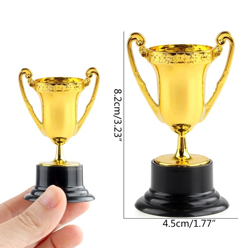 10 szt. Plastikowe złote nagrody Model rekwizyty fotograficzne Trofea zwycięzcy sportu klasie