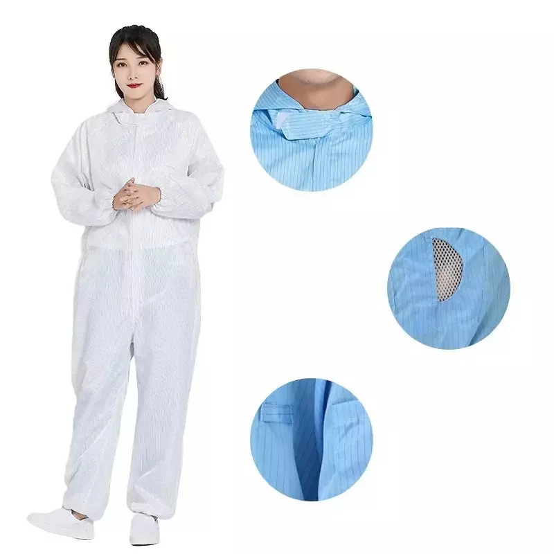 Work Protective One-piece Unisex Dust-proof Garments Coveralls Hooded Clothing Overalls Clothes Paint Food Cleanroom