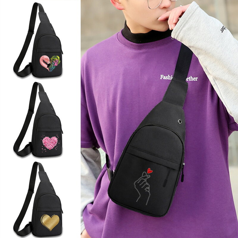 2022 borse da petto da uomo di moda confezioni per telefono maschile borse a tracolla in tela borse a tracolla per spalla sportiva borse da viaggio corte serie Love