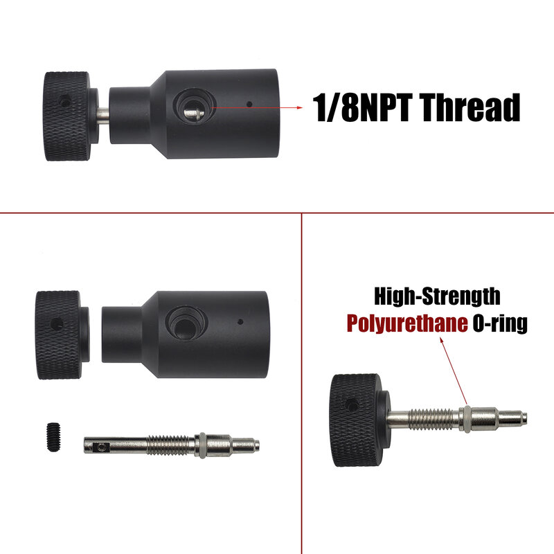 HPA Universal Fill Adapter Coil, linha de mangueira remoto, alta pressão, liga de alumínio, acessórios para Tanque G1, 2-14 ou 0.825 "-14
