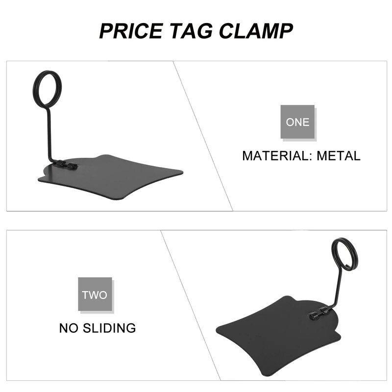 5 Pcs Label Holder Price Tag Clip Display Shelf Merchandise Metal Supermarket Clips