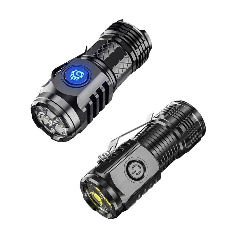 Mini Flash Super Powerful Flashlights Rechargeable Highly Power Flashlights with 5 Modes Waterproof Tactically Torches