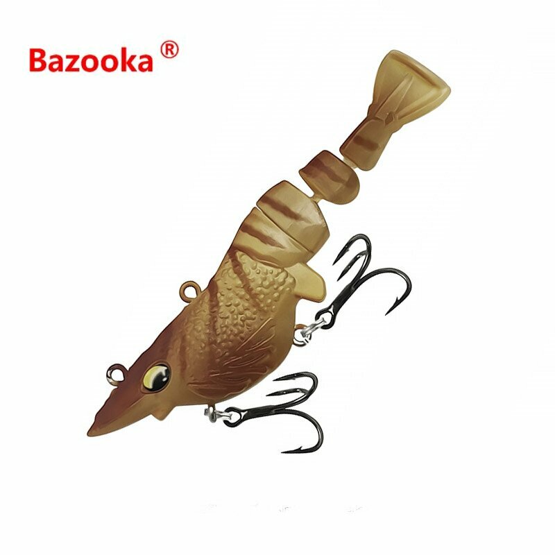Przynęta Bazooka symulacja przynęty raki 4.5g/12g/21g wielosekcyjna przynęta ostry hak przynęta Wobbler Pike Bass krewetki zimowa przynęta