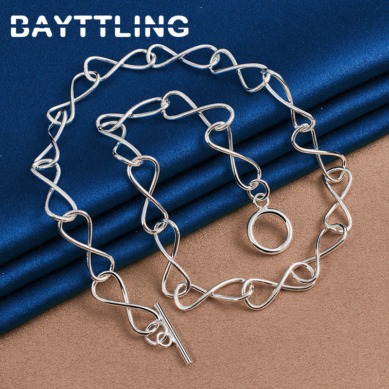 925 Sterling Silver 20 Inches Beautiful Chain Women Necklace For Fashion Wedding Engagement Luxury Party Jewelry Gifts Christmas