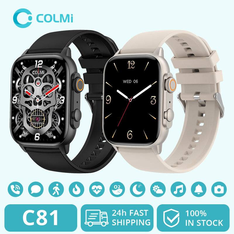 Colmi C81 2.0 'Amoled Smartwatch Ondersteuning Aod, 100 Sportmodi, Ip68 Waterdicht Smart Watch Mannen Vrouwen Pk Ultra Serie 8