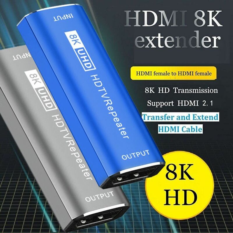HDMI 2.1 kabel Adapter żeński do żeńskiego 30M 8K wzmacniacz HDMI wzmacniacz wzmacniacz sygnału przedłużacz HDMI