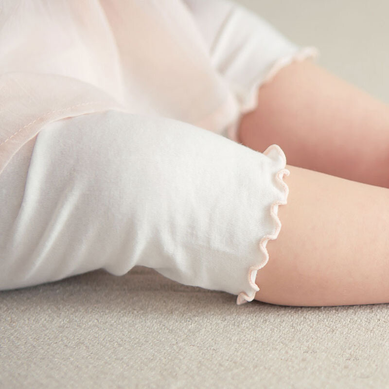 Shorts de algodão bebê para meninas, calças elásticas para criança, perneiras casuais para meninas infantis, roupas finas, novo, verão, 2023