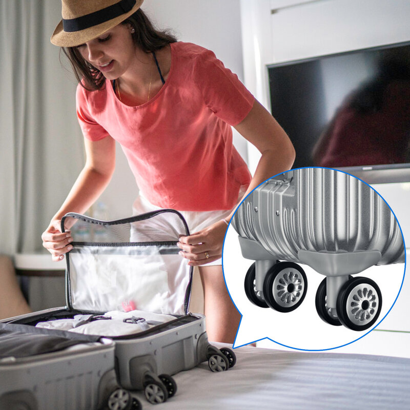 4pcs Suitcase Replacement Wheels Universal Luggage Wheel Replacement for Trolley Luggage Suitcase