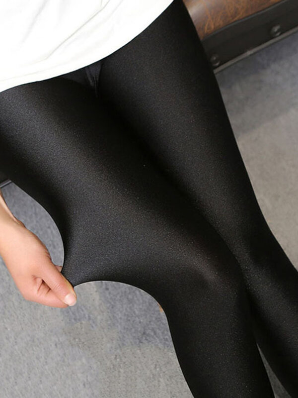 Cuhakci-calça legging brilhante feminina, mais vendido, cor sólida, fluorescente, elastano, elasticidade, calça casual