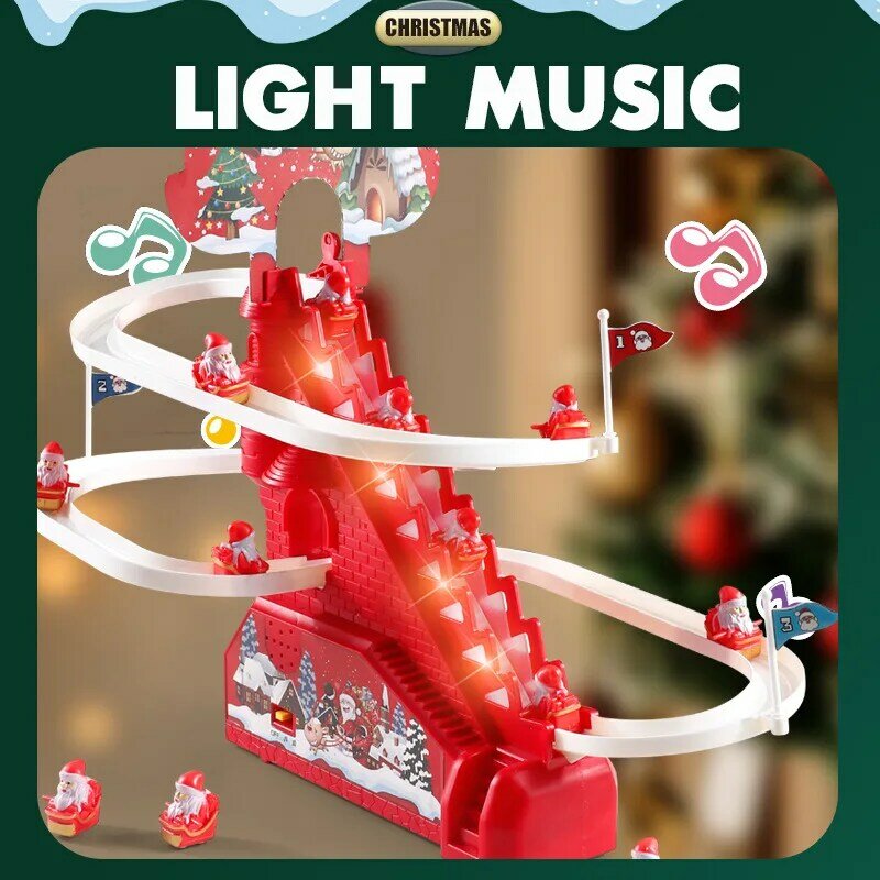 2023 New Electric Climbing Track Stairs Baby Toys Children Educational LED Lights Music Light For Children Kids Birthday Gift