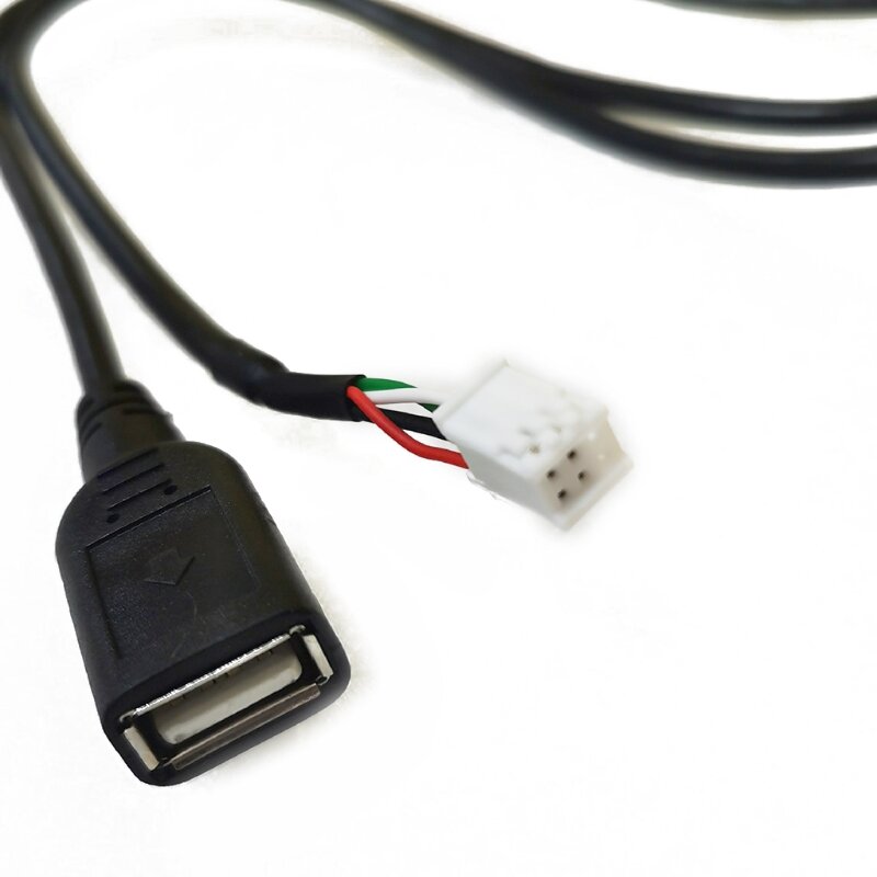 P9JC 2pcs 자동차 스테레오 오디오 USB 포트 패널 확장 케이블 어댑터 4Pin + 6Pin 커넥터