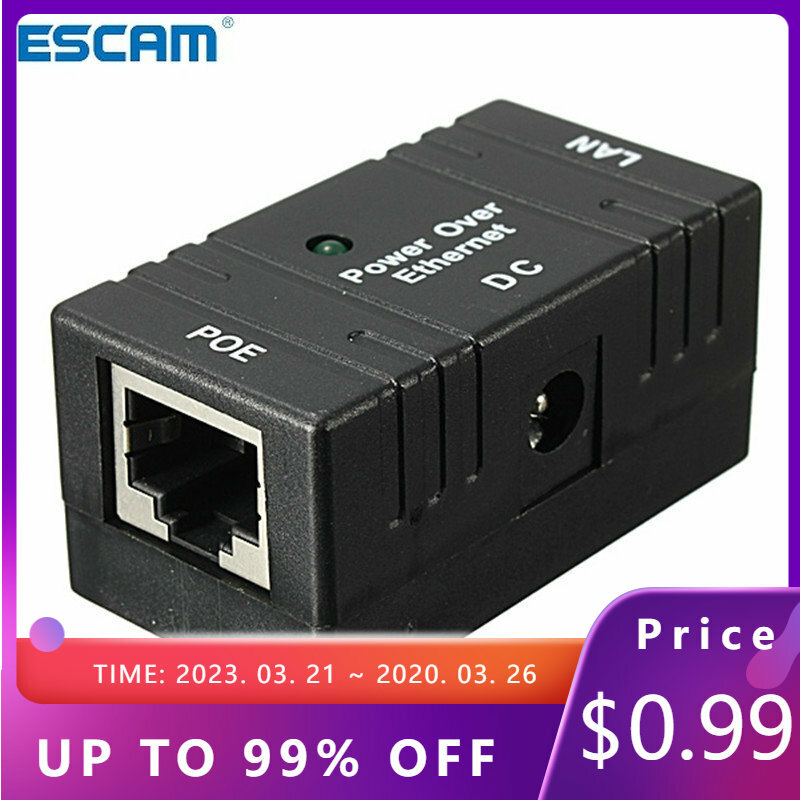 ESCAM 10M/100Mbp Passive POE Power Over Ethernet RJ-45 Injector Splitterอะแดปเตอร์สำหรับกล้องวงจรปิดกล้องIPเครือข่าย