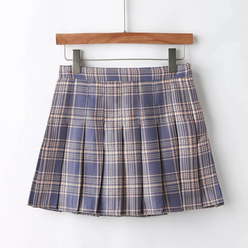 Falda a cuadros de estilo Preppy para mujer, Falda plisada de cintura alta para estudiantes, uniformes Harajuku, faldas de baile para damas y niñas