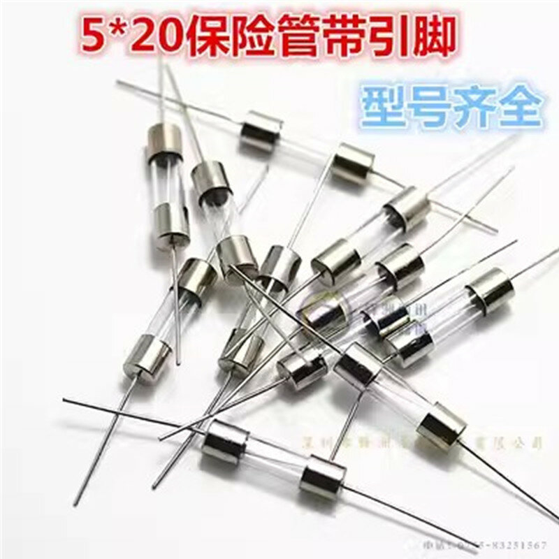 20PCS Large | 5*20 with pin/lead fuse 8A Slow break fuse T8A /250V