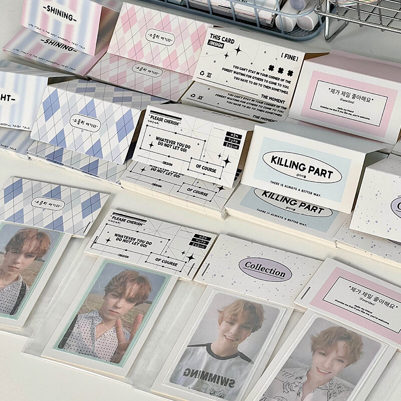 Sacs d'emballage de petites cartes auto-adhésifs, style minimaliste coréen, sacs d'emballage cadeaux, cartes de voeux, Ins, 10 pièces