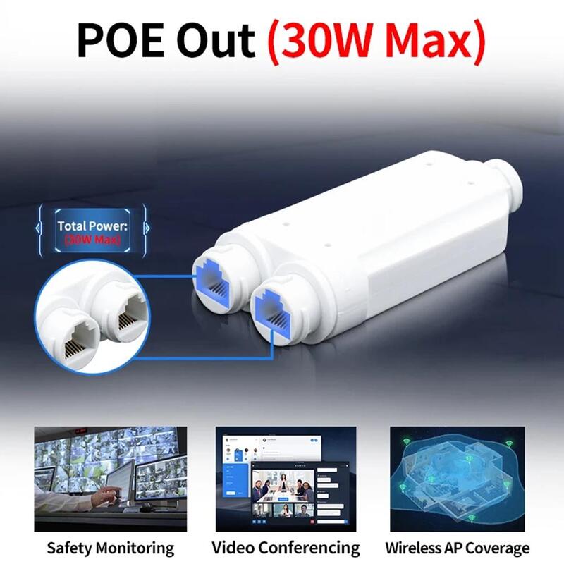 1 в 2 выход/один в 2 200 Мбит/с водонепроницаемый ретранслятор POE, водонепроницаемый источник питания POE, экспандер для ветвей камеры