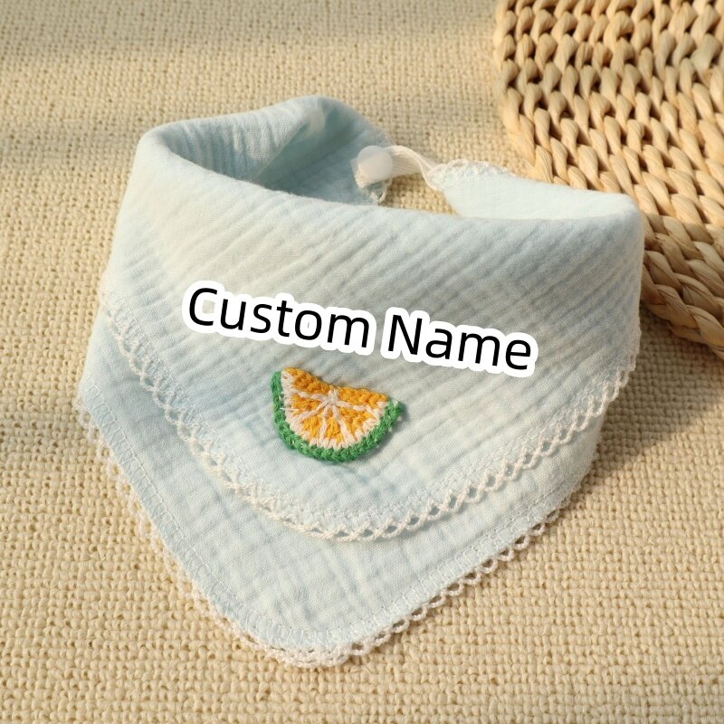 Baby Mousseline Speeksel Handdoek Voor Nieuwe Baby Cadeau Met Aangepaste Naam Baby Shower Cadeau Bibs Qute Voeding Baby Burp Doek