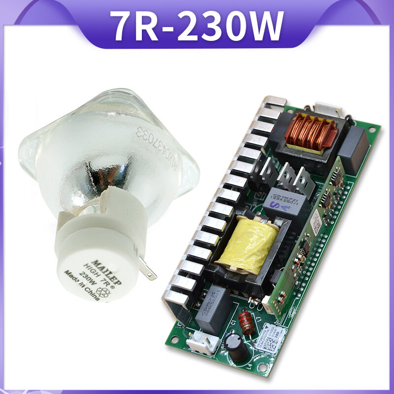 หลอดไฟแบบขยับหัวได้7R 230W 7R 230W บัลลาสต์พร้อมไฟเคลื่อนที่หัวลำแสงสำหรับไฟสปอร์ตไลท์เคลื่อนหัว7R MSD