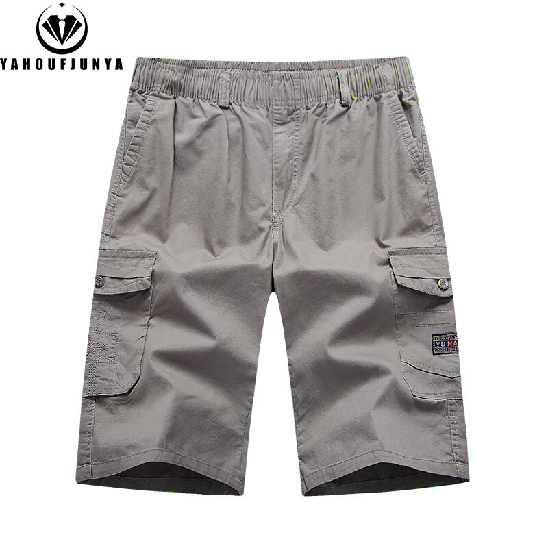 Pantalones cortos de verano para hombre, Shorts finos de diseño de alta calidad para ocio al aire libre, Color sólido, holgados, rectos, cintura elástica