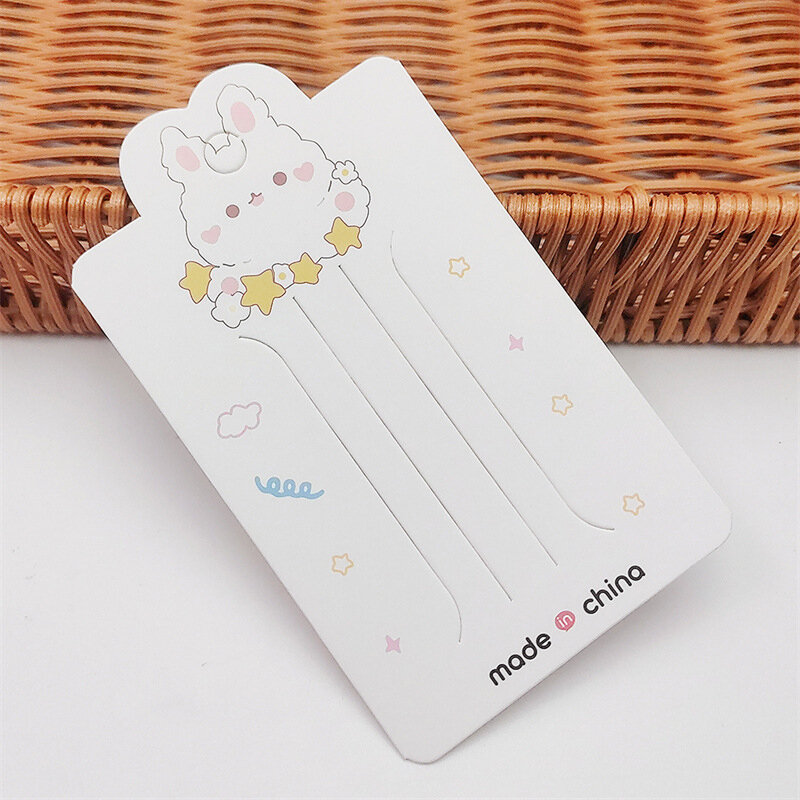 50pcs Bunny Star Display Cards per Hair Cord Hairpin Handmade gioielli fai da te pacchetto di cartone fermagli per capelli White Craft Hang Tag Card