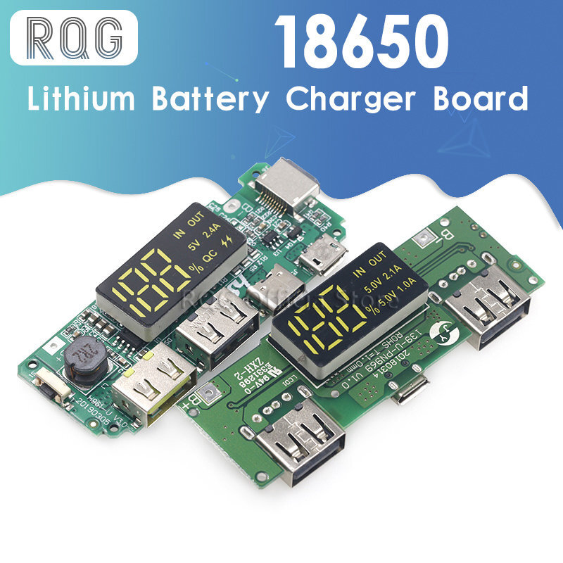 Плата для зарядки литиевых батарей, светодиодный двойной USB-аккумулятор 5 В, 18650 А, Micro/Type-C USB, Мобильный Внешний аккумулятор, модуль зарядки