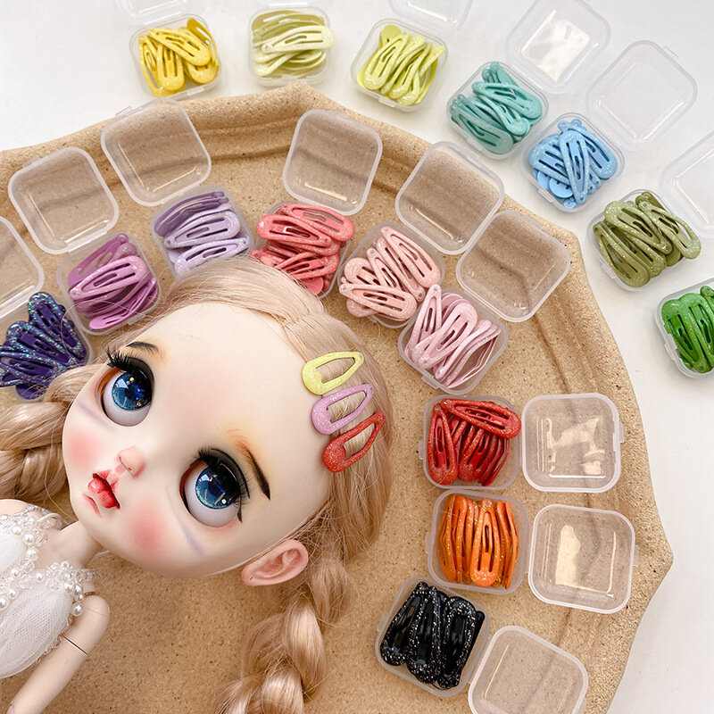 10 pçs/lote doce bonito cor waterdrop forma 3cm meninas hairpins grampo de cabelo crianças headwear acessórios para o cabelo do bebê bb clipes