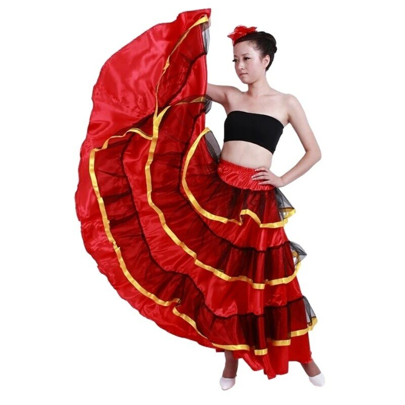 ベリーダンススカートスペインフラメンコダンススカートメキシコバレエフォルクローリコ衣装