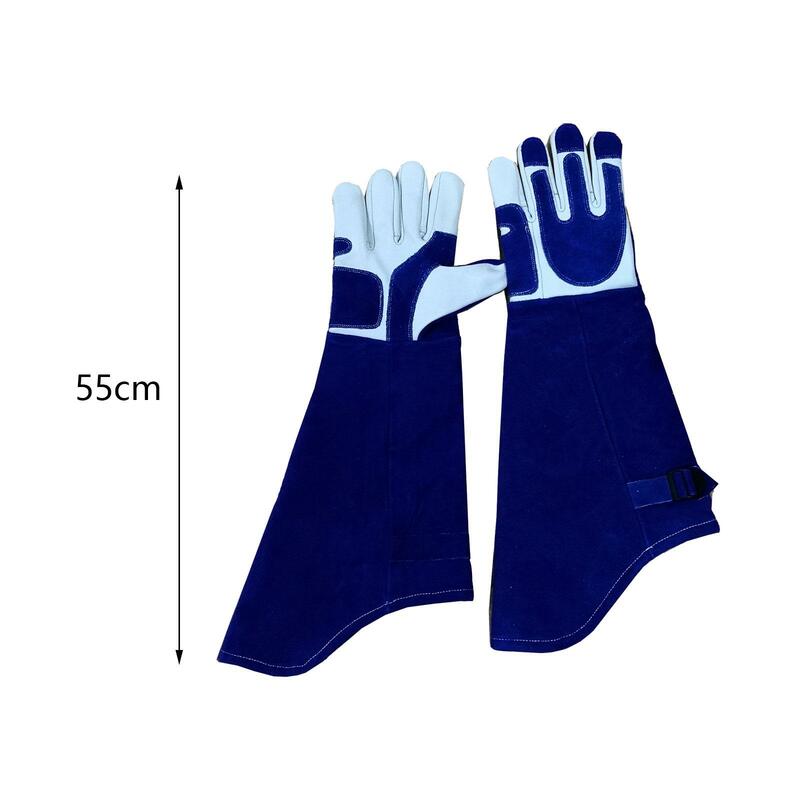 Anti-bite *Animal Handling Gloves Protective Cowhide Extra Long Waterproof Handling Gloves for Cat Reptile Training Wild Animals