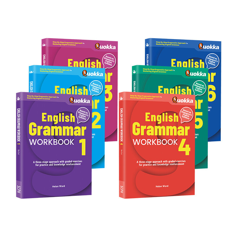 1 versi bahasa Inggris asli dari Singapura buku kerja tata bahasa Inggris untuk alat bantu mengajar sekolah dasar untuk kelas 1-6