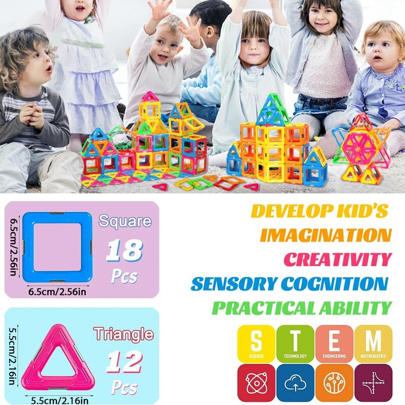 Strong Magnetic Building Blocks Big Size DIY Magnets Educational Toys for Kids Designer Construction Set Gifts for Children Toys
