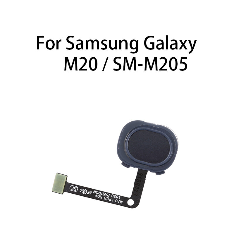 Botão home original para samsung galaxy m20/sm-m205, sensor de impressão digital, cabo flexível