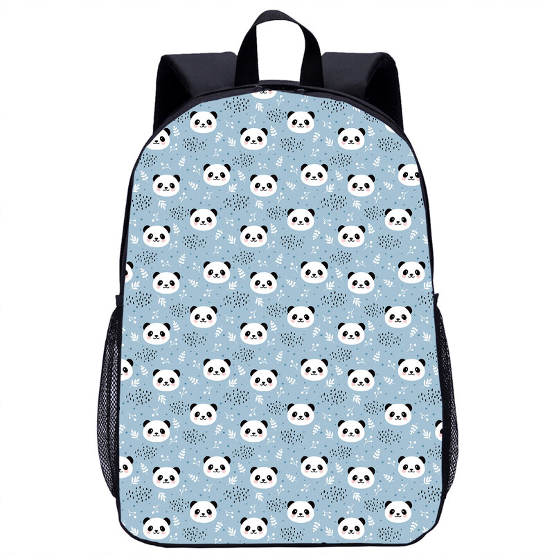 Tas punggung sekolah anak laki-laki dan perempuan, ransel berpergian multifungsi kasual pola Panda untuk remaja sehari-hari