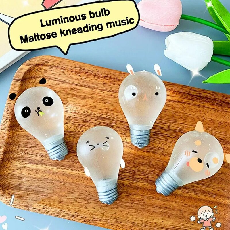 1pc Novelty Light Bulb Antistress Decompression High Bouncing Toy Luminous Pinch Music Stress Relief Toys Kids Gifts