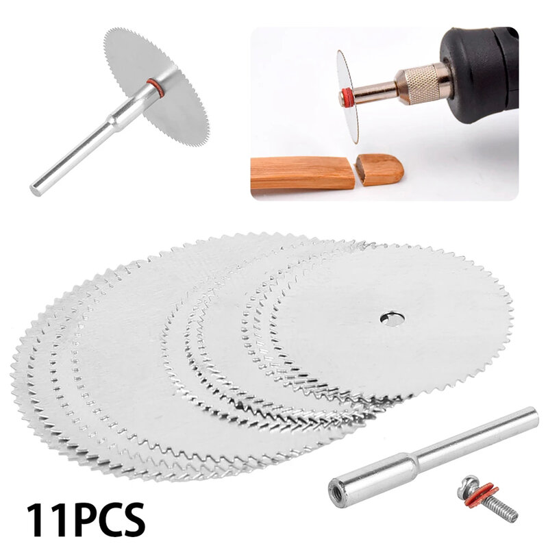 Mini disco de corte para accesorios rotativos, herramienta Dremel, rueda de molienda, hoja de sierra Circular rotativa, disco abrasivo, 11 piezas