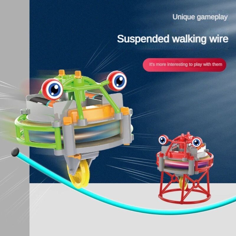Wire Walking Tightrope Walker Robot Black Technology Self Balance Car Walker Balance Car Diy Assembly Luminous