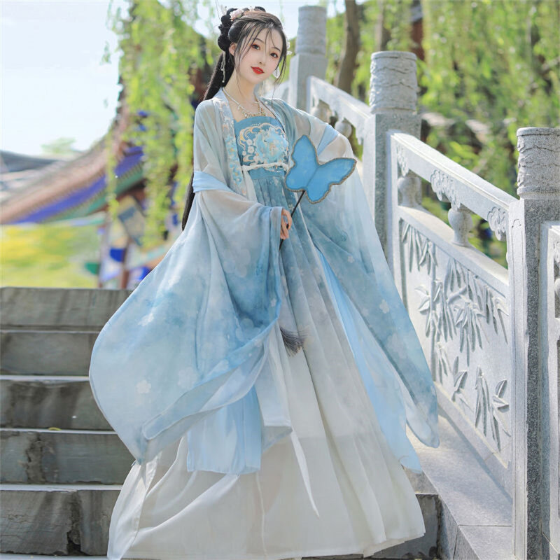 Trajes tradicionais chineses para mulheres, vestido de fada hanfu, dança folclórica, roupa princesa vintage, chinês
