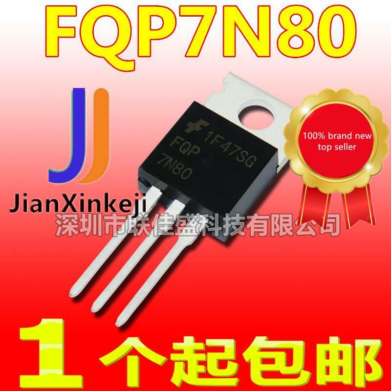10Pcs 100% Original New In สต็อก FQP7N80C FQP7N80 7A 800V TO220 N-Channel MOS Field Effect หลอด