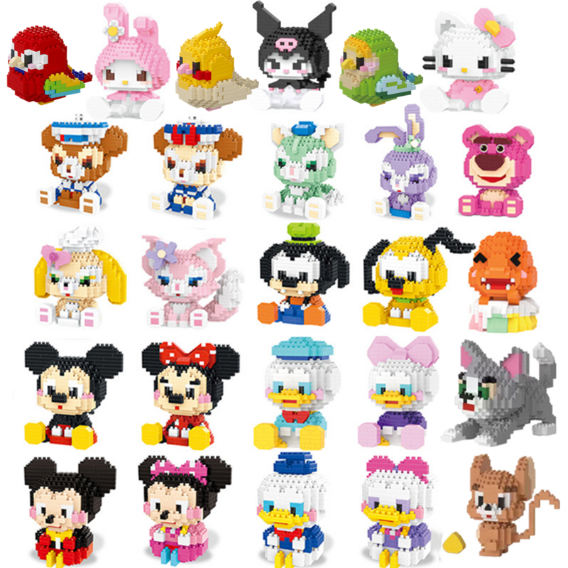Bloques de construcción de Anime Kuromi My Melody Cinnamoroll Mouse, juguete para niños, regalo de cumpleaños