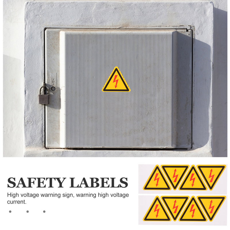 Etichetta 4 pezzi adesivi adesivi di avvertimento per scosse elettriche etichette autoadesive in Pvc ad alta tensione