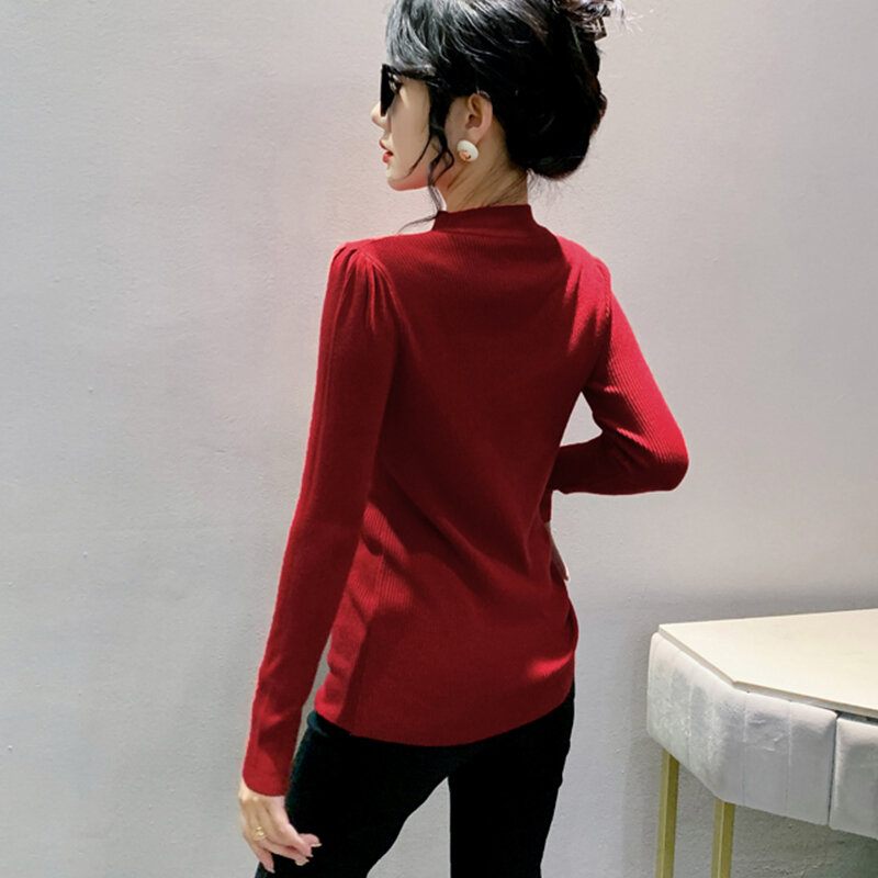2023 New Fall Winter European Clothes Knitted Sweater Chic Sexy Patchwork Shiny Beading Long Sleeve Pullover Casual Tops 39349