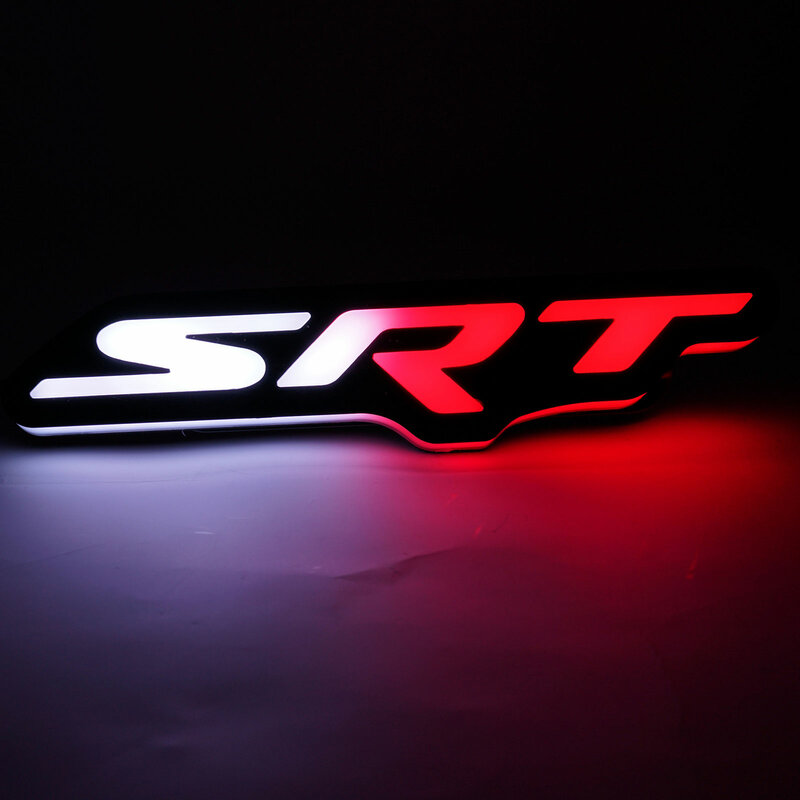 Multi-Color Dynamic RGB Grille Lâmpada Indicador, Perigo Aviso Luz Piscando, Emblema Luz, Bluetooth App para SRT Dodge